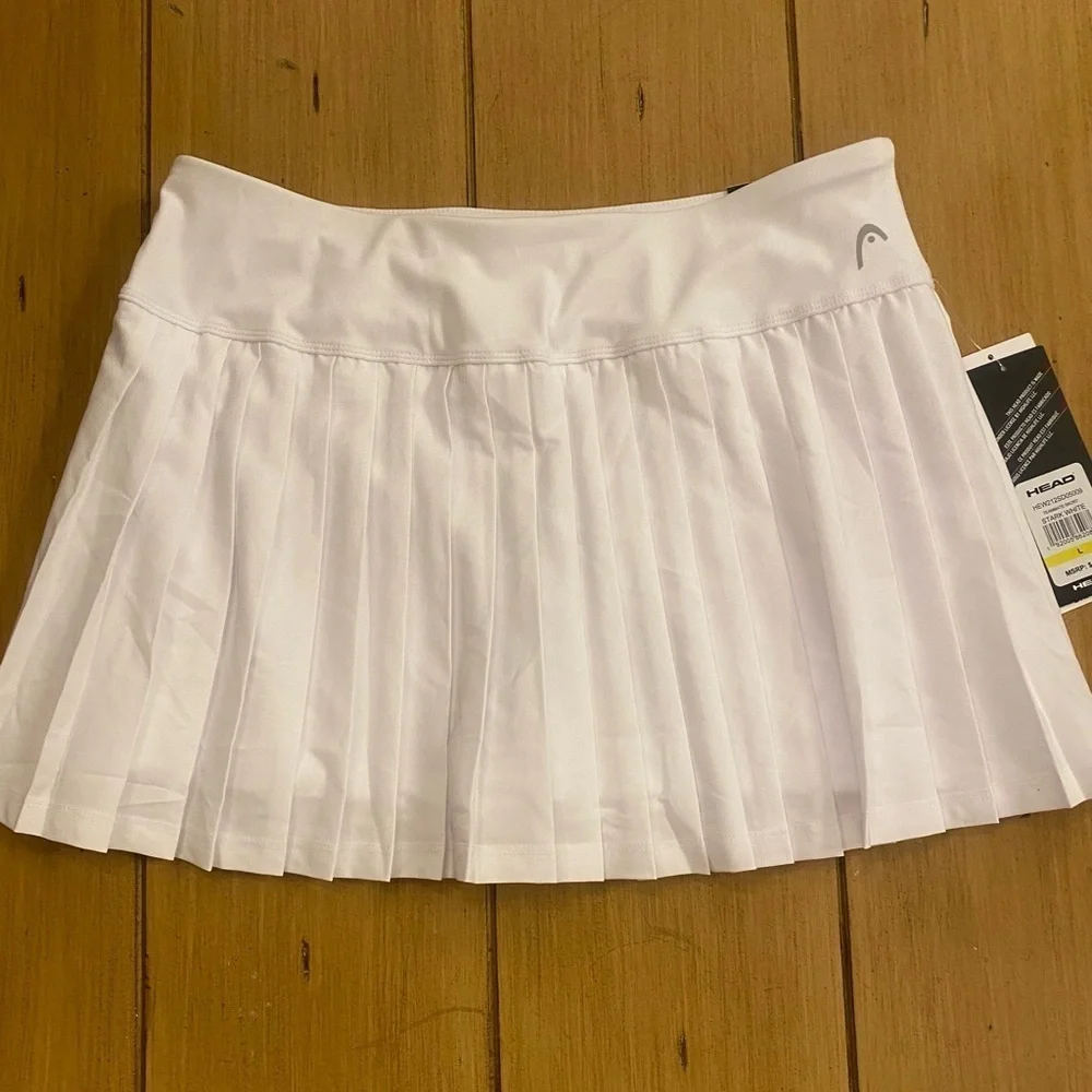 HEAD women’s pleated white tennis skort skirt new size large